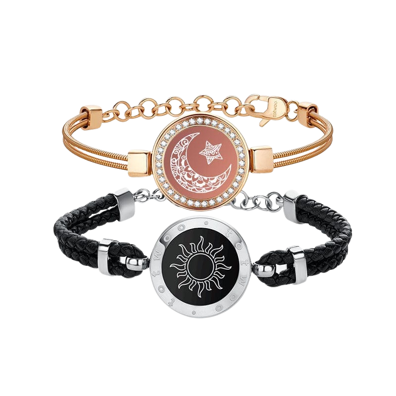 Sun & Moon Touch Bracelets (Snake Chain + Braided Cord)