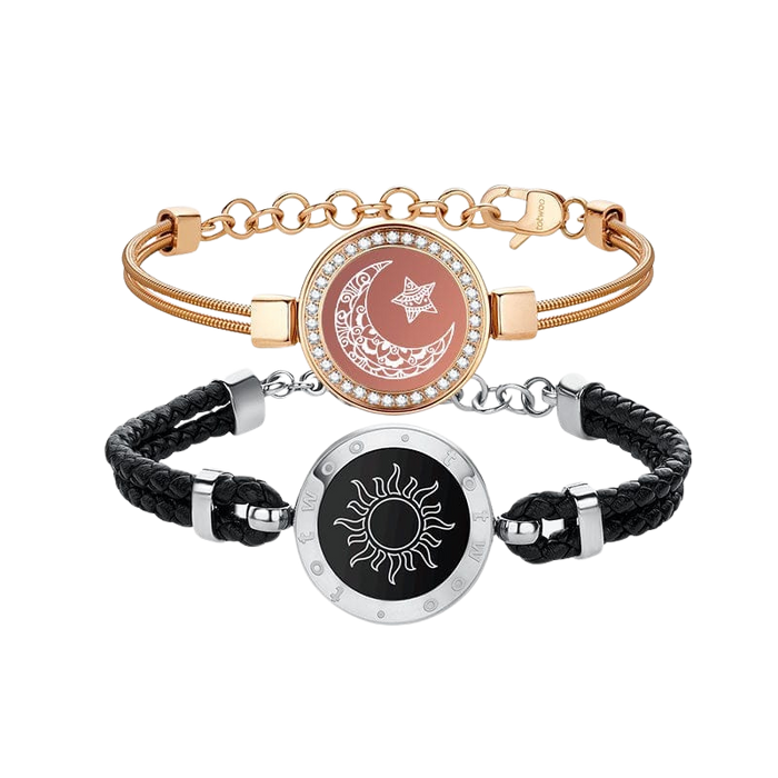 Sun & Moon Touch Bracelets (Snake Chain + Braided Cord)
