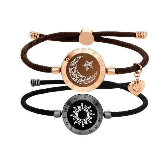 Totwoo Sun & Moon Touch Bracelets with Milan Rope Black Brown