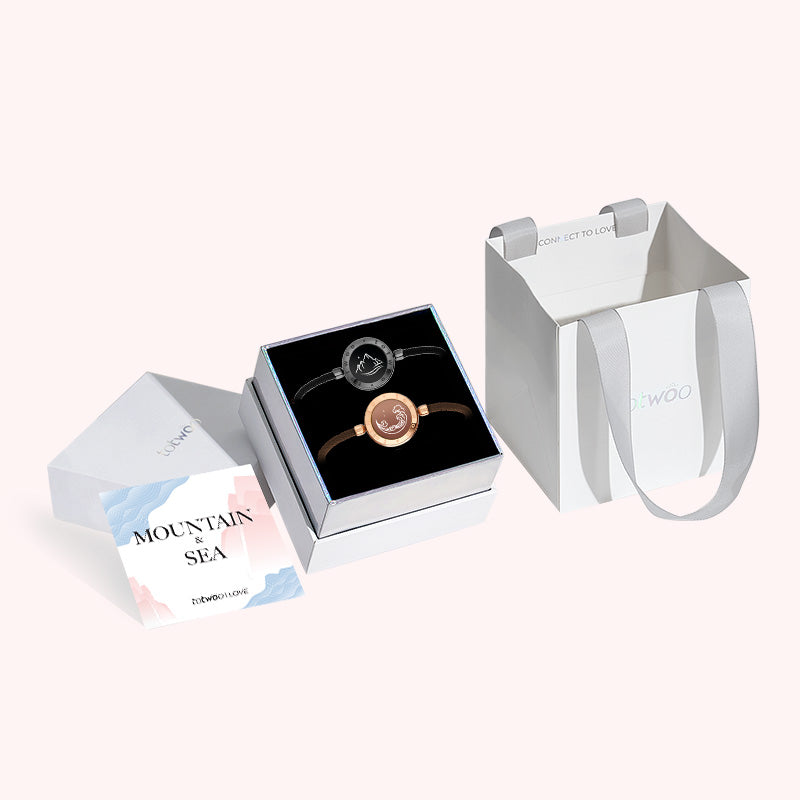 Totwoo Mountain & Sea Touch Bracelets with Milan Rope Black Rose Gold