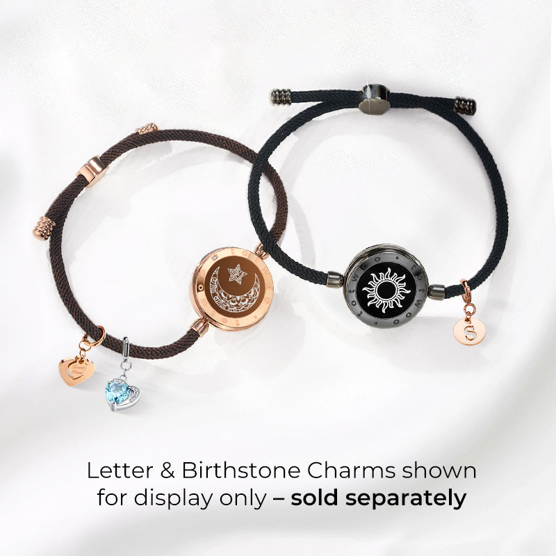 Totwoo Sun & Moon Touch Bracelets with Milan Rope Black Brown