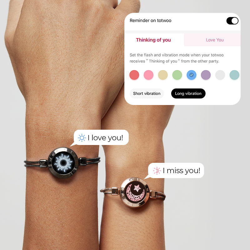 Totwoo Sun & Moon Touch Bracelets Smart Long-Distance Jewelry Set