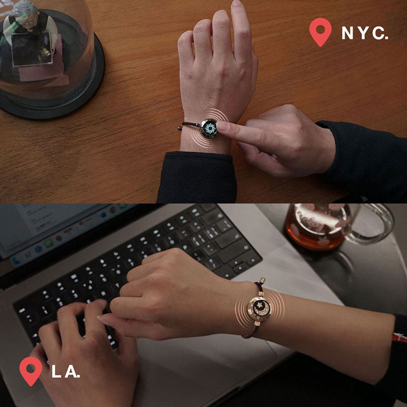 Totwoo Sun & Moon Touch Bracelets with Milan Rope Black Brown