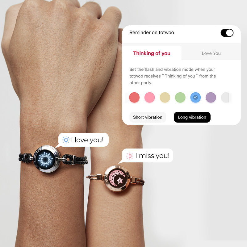 Totwoo Sun & Moon Touch Bracelets Braided Sun Snake Chain Moon Smart Jewelry Set