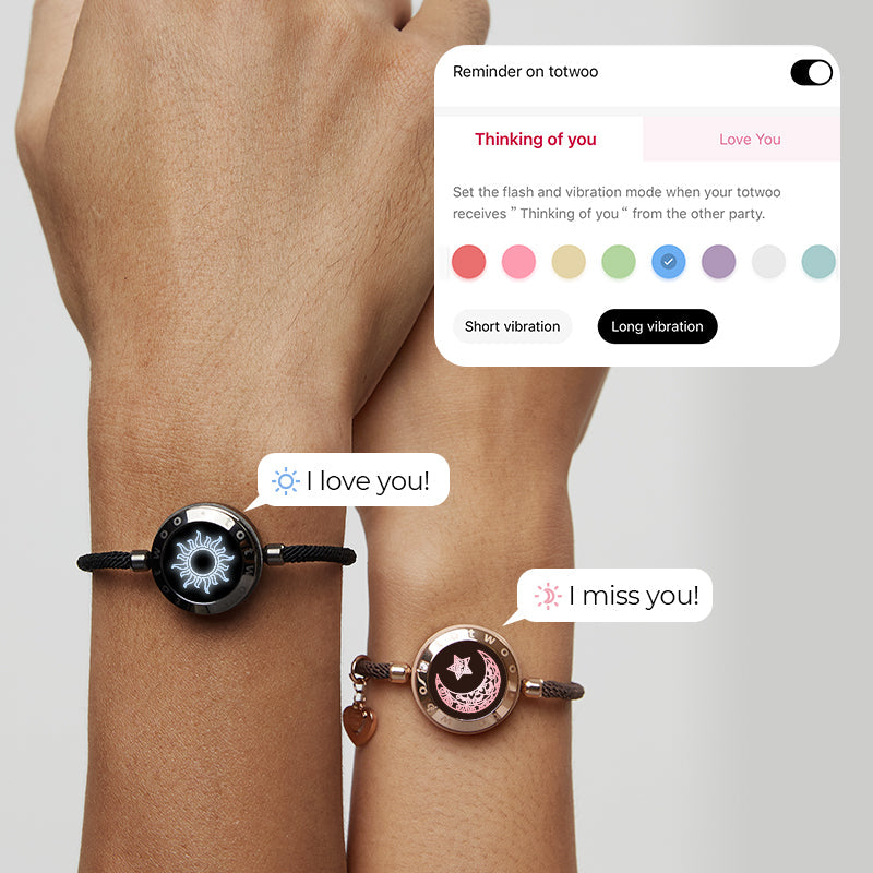 Totwoo Sun & Moon Touch Bracelets with Milan Rope Black Brown