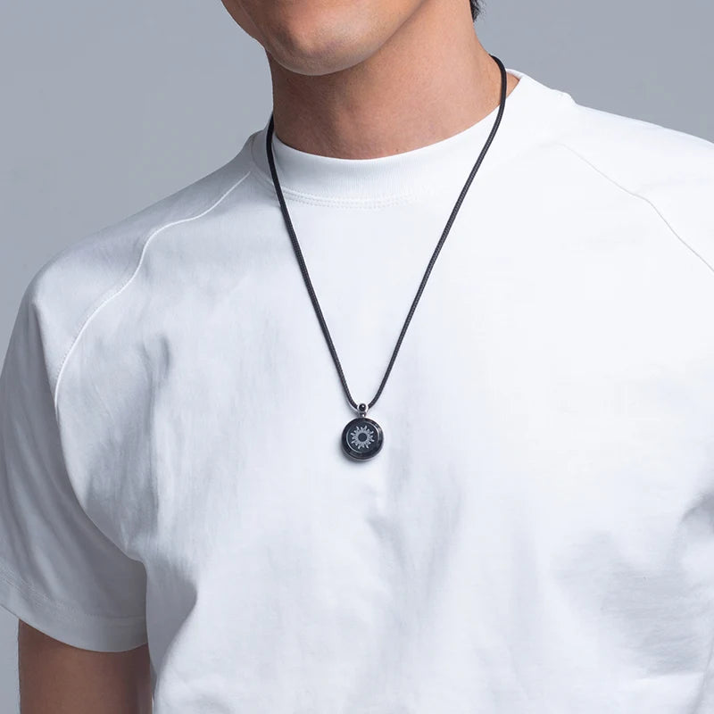 Sun & Moon Touch Necklaces (Black + Rose Gold)
