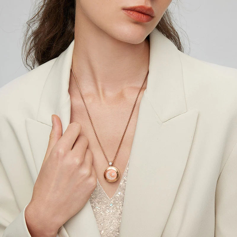Sun & Moon Touch Necklaces (Black + Rose Gold)